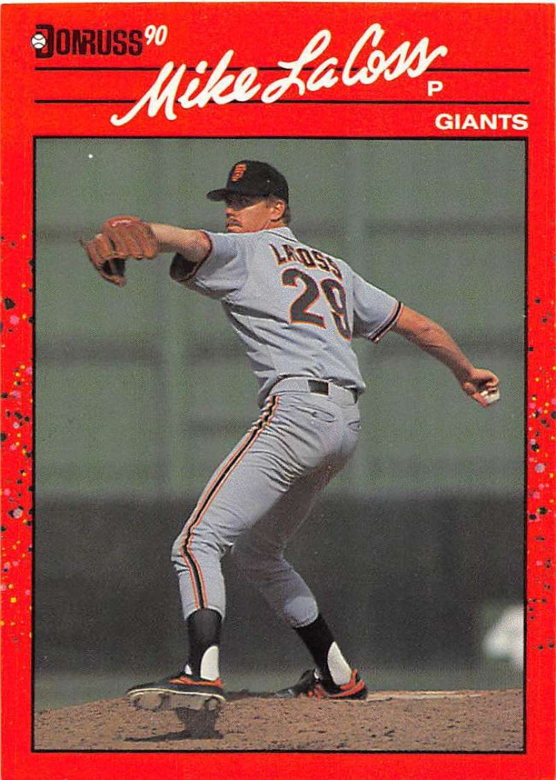 1990 Donruss Baseball #652 Mike LaCoss San Francisco Giants Image 1