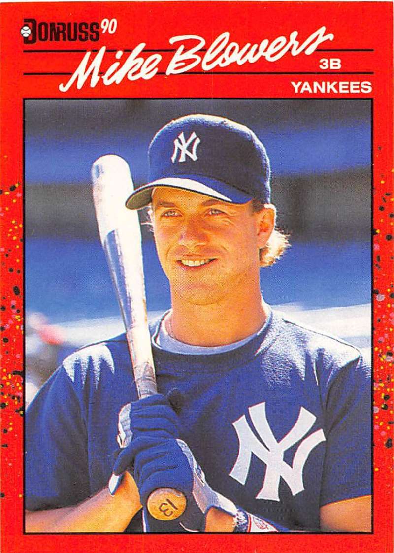 1990 Donruss Baseball #656 Mike Blowers RC Rookie New York Yankees Image 1