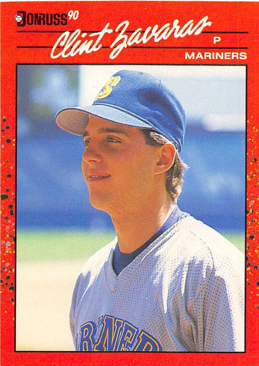 1990 Donruss Baseball  #662 Clint Zavaras  RC Rookie Seattle Mariners  Image 1