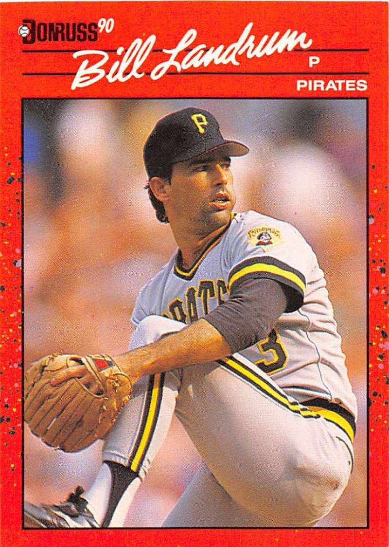 1990 Donruss Baseball #668 Bill Landrum Pittsburgh Pirates Image 1