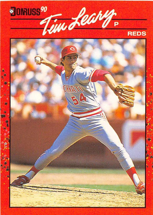 1990 Donruss Baseball  #670 Tim Leary  Cincinnati Reds  Image 1