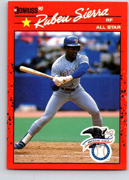 1990 Donruss Baseball  #673 Ruben Sierra AS  Texas Rangers  Image 1