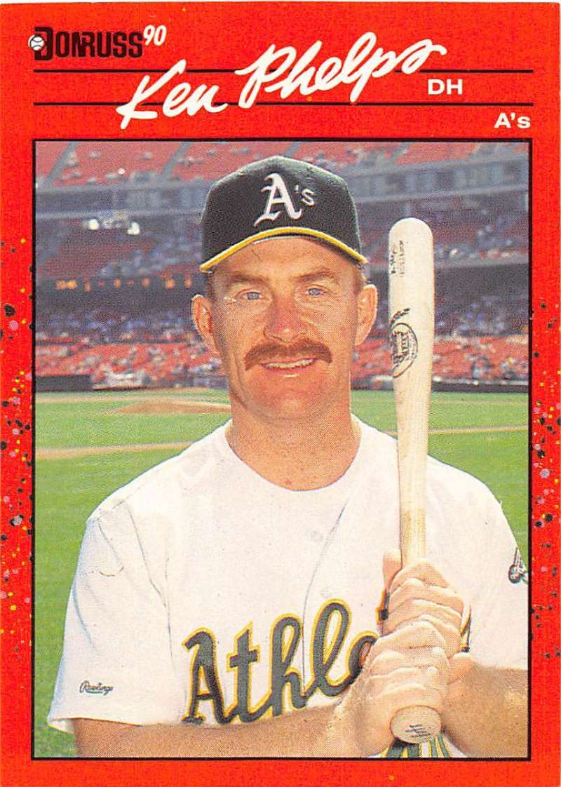 1990 Donruss Baseball #675 Ken Phelps Oakland Athletics Image 1