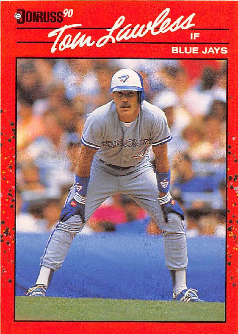 1990 Donruss Baseball #681 Tom Lawless Toronto Blue Jays Image 1