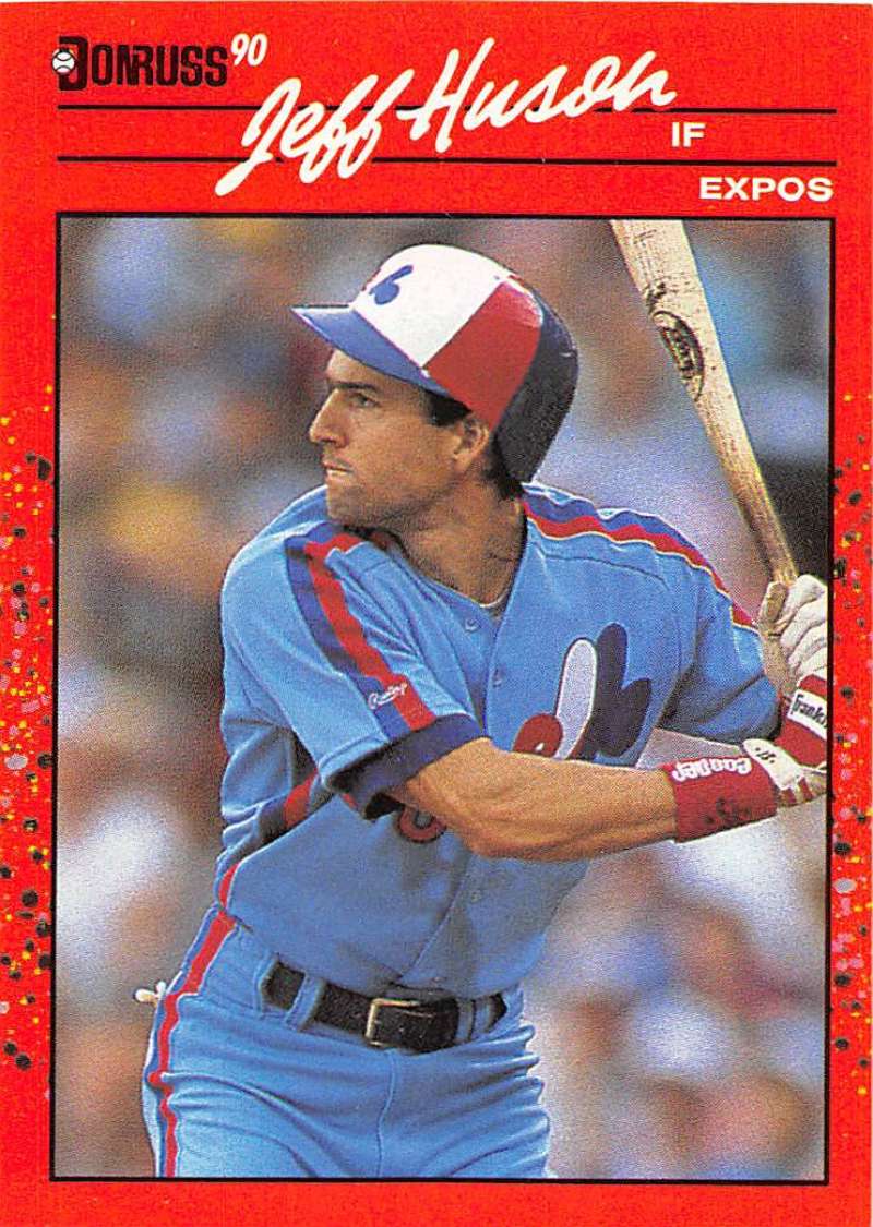 1990 Donruss Baseball #693 Jeff Huson RC Rookie Montreal Expos Image 1