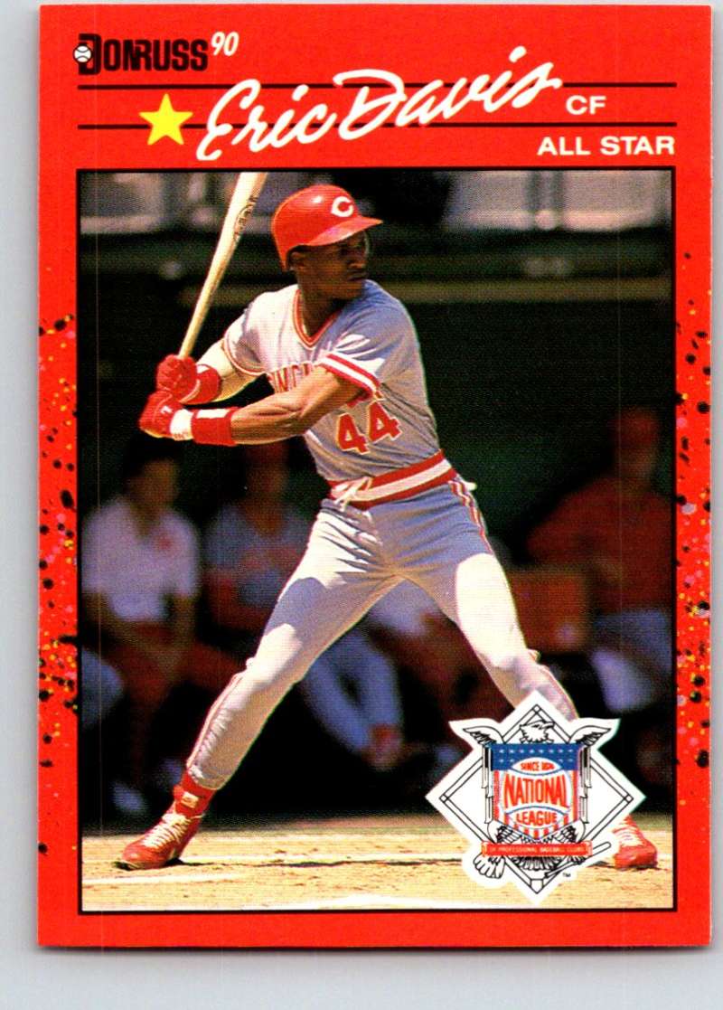 1990 Donruss Baseball #695 Eric Davis AS Cincinnati Reds Image 1