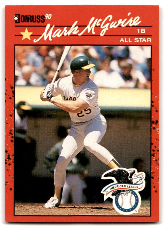 1990 Donruss Baseball  #697 Mark McGwire AS  Oakland Athletics  Image 1