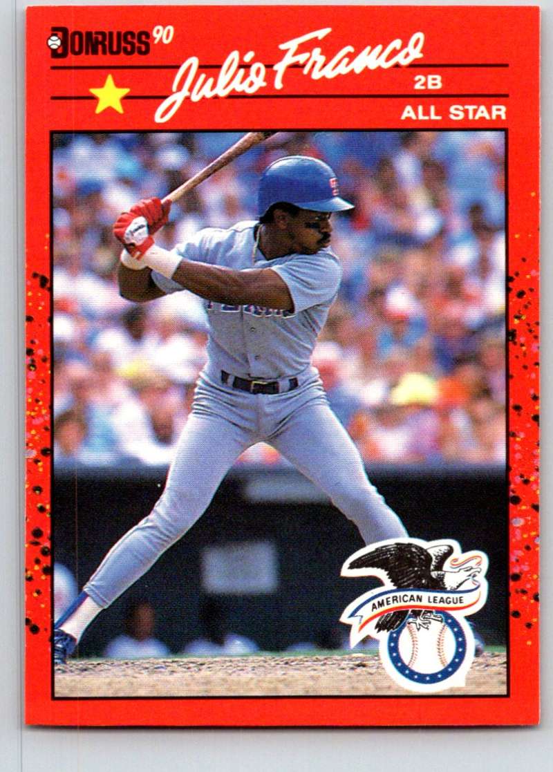 1990 Donruss Baseball #701 Julio Franco AS Texas Rangers Image 1