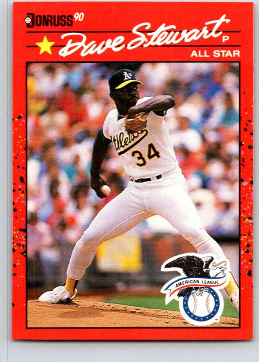 1990 Donruss Baseball  #703 Dave Stewart ERR AS  Oakland Athletics  Image 1