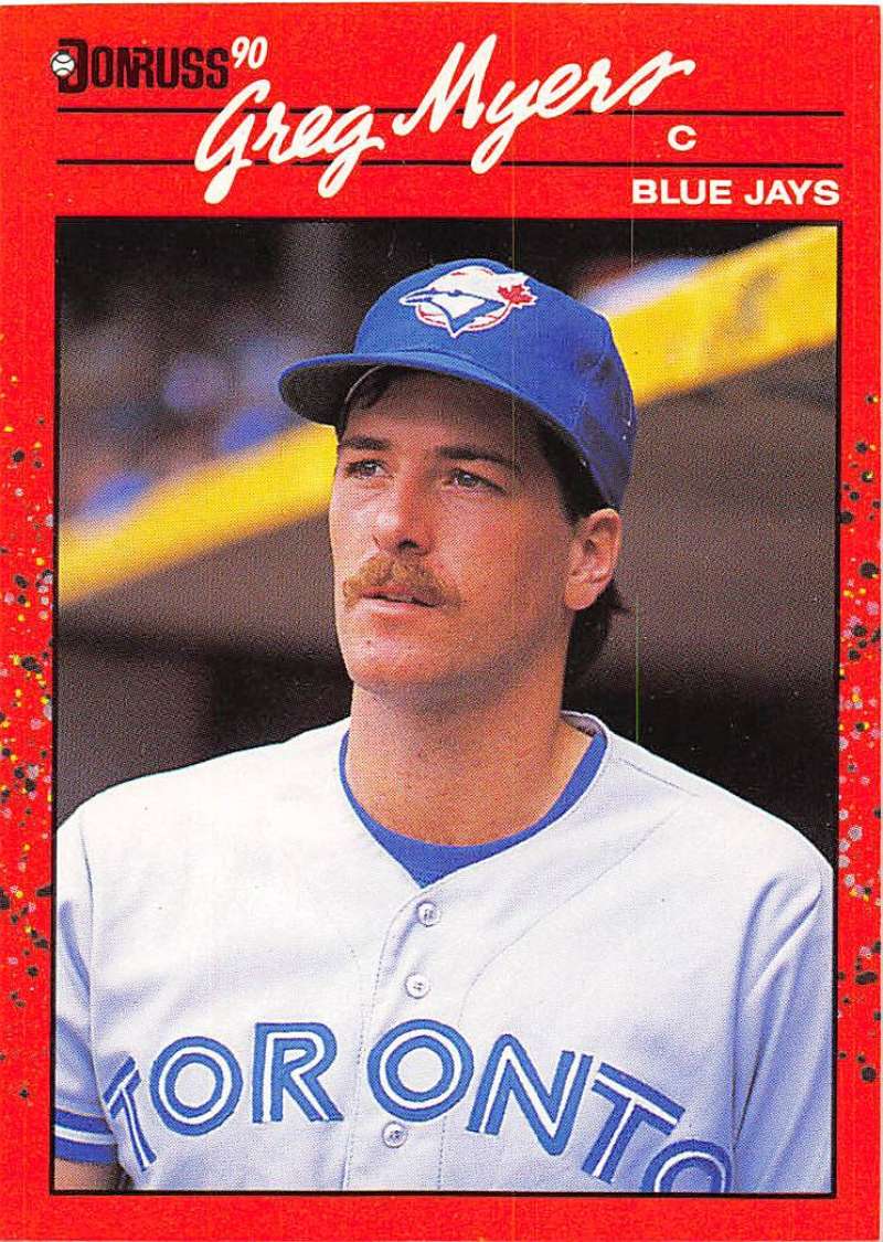 1990 Donruss Baseball #706 Greg Myers Toronto Blue Jays Image 1