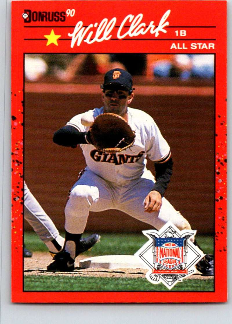 1990 Donruss Baseball #707 Will Clark AS San Francisco Giants Image 1