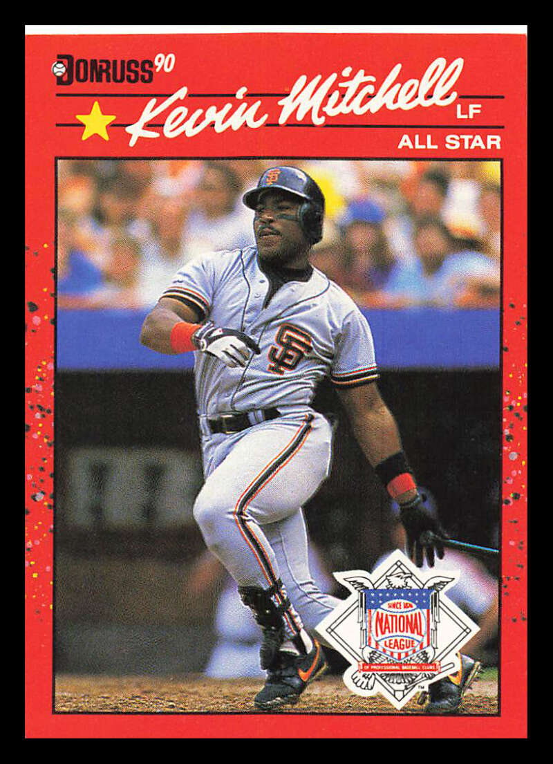 1990 Donruss Baseball #715 Kevin Mitchell AS San Francisco Giants Image 1