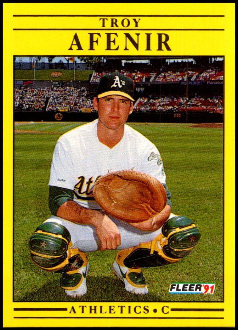 1991 Fleer Baseball #1 Troy Afenir  RC Rookie Oakland Athletics  Image 1