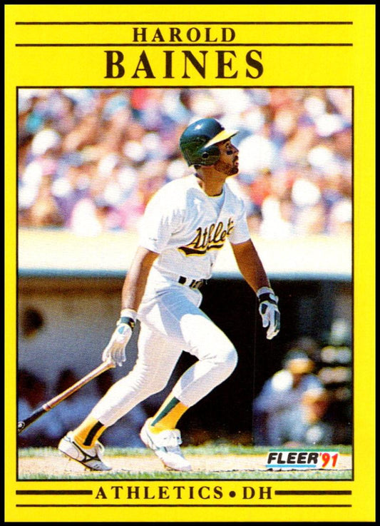 1991 Fleer Baseball #2 Harold Baines  Oakland Athletics  Image 1