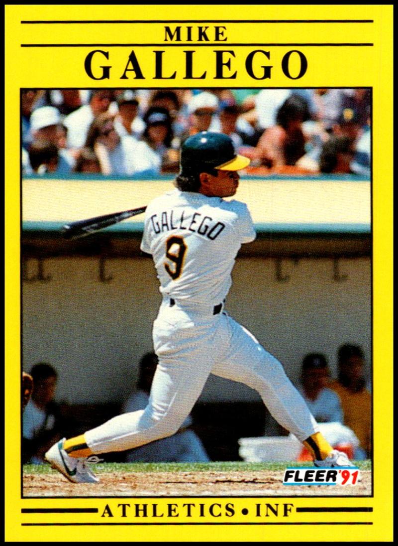 1991 Fleer Baseball #7 Mike Gallego Oakland Athletics Image 1