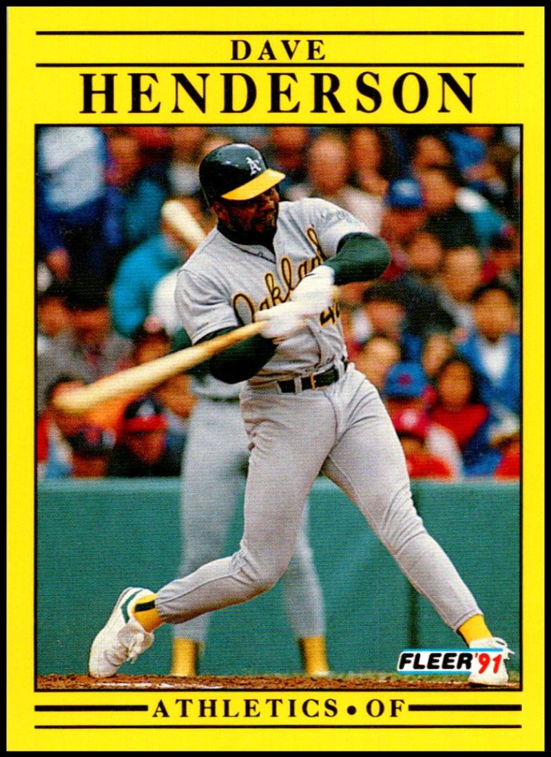 1991 Fleer Baseball #9 Dave Henderson Oakland Athletics Image 1