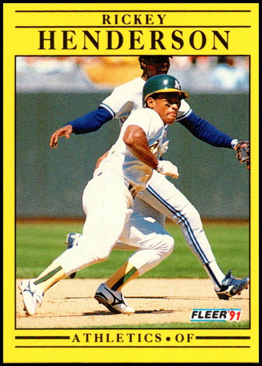 1991 Fleer Baseball #10 Rickey Henderson  Oakland Athletics  Image 1