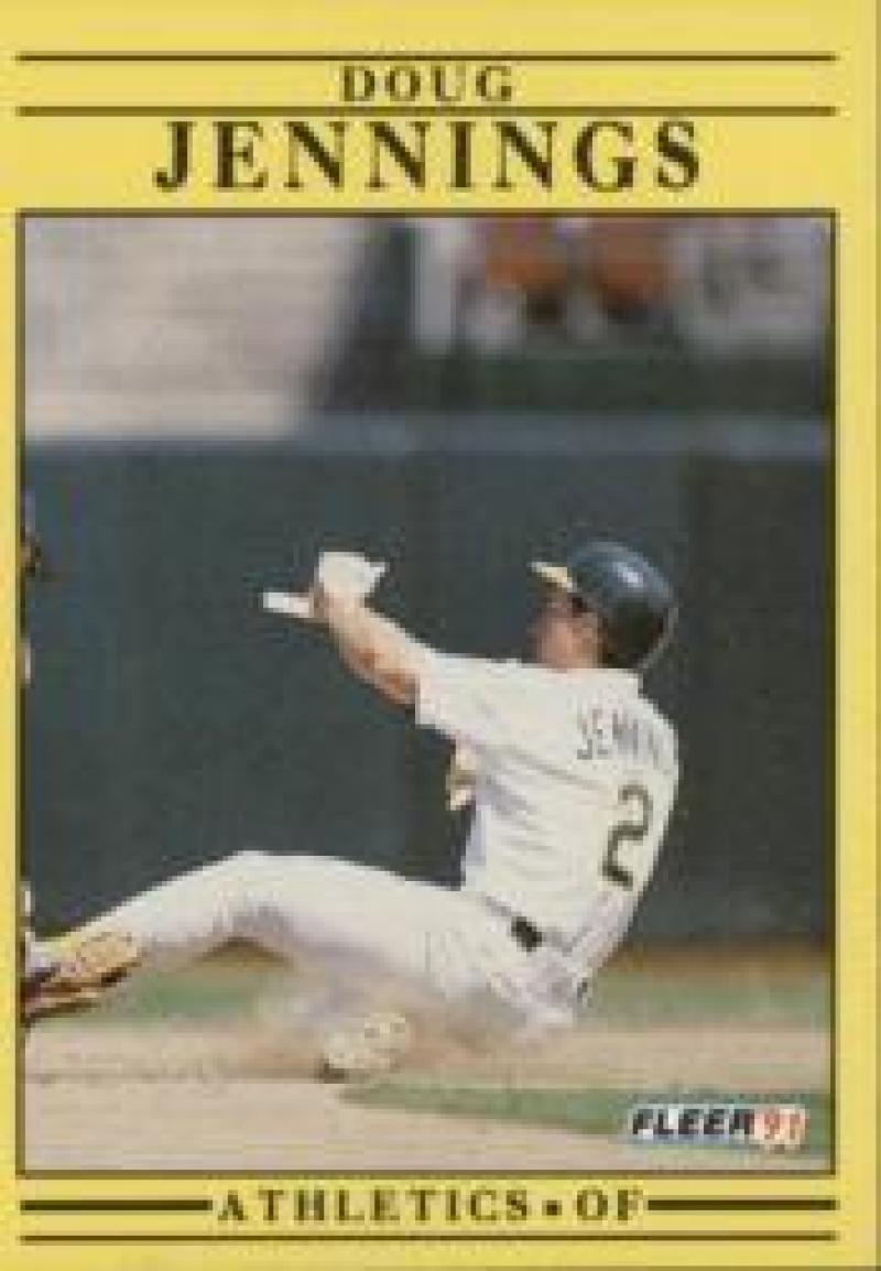 1991 Fleer Baseball #12 Doug Jennings Oakland Athletics Image 1