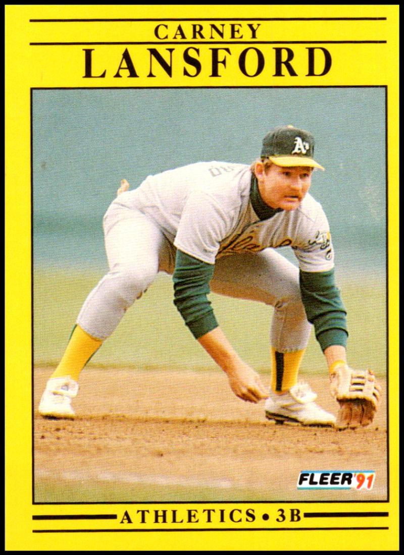1991 Fleer Baseball #14 Carney Lansford Oakland Athletics Image 1