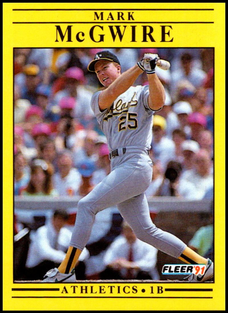 1991 Fleer Baseball #17 Mark McGwire UER Oakland Athletics Image 1