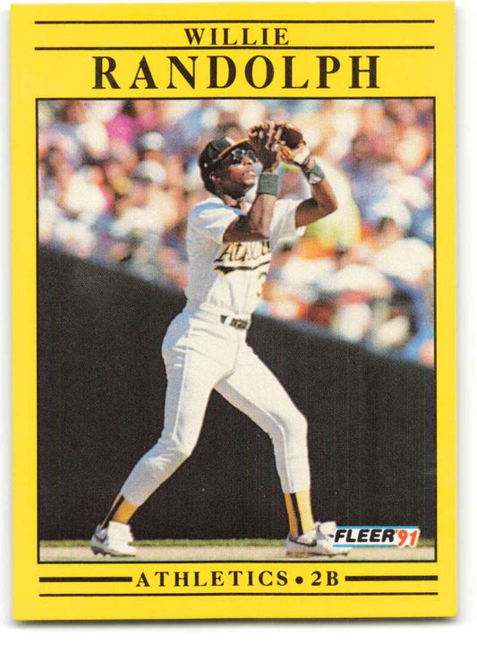 1991 Fleer Baseball #22 Willie Randolph  Oakland Athletics  Image 1