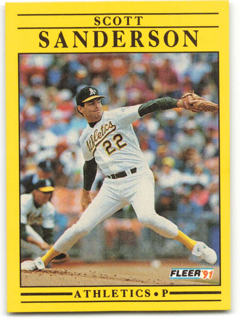 1991 Fleer Baseball #23 Scott Sanderson Oakland Athletics Image 1