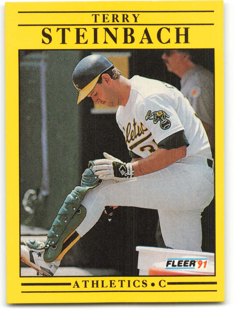 1991 Fleer Baseball #24 Terry Steinbach Oakland Athletics Image 1