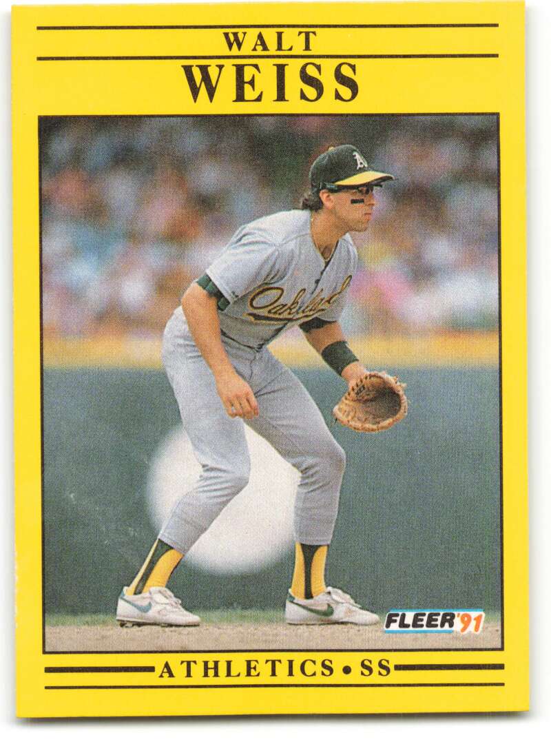 1991 Fleer Baseball #26 Walt Weiss Oakland Athletics Image 1