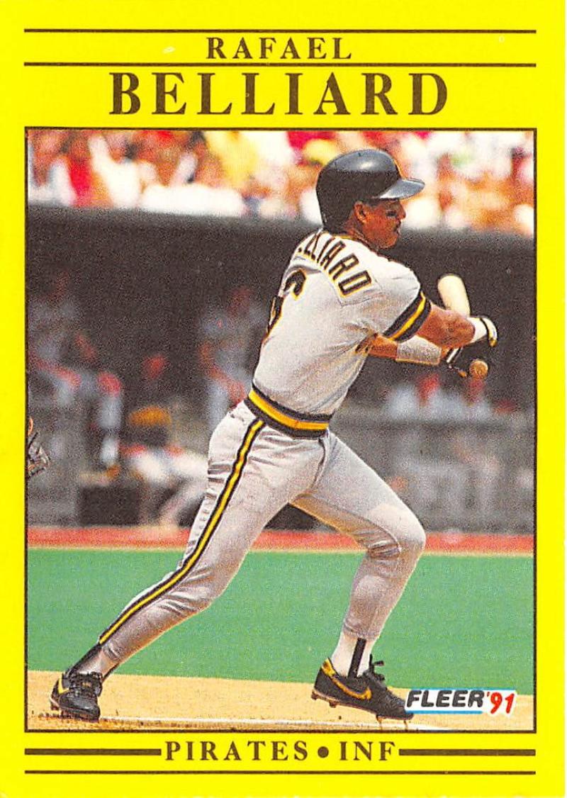 1991 Fleer Baseball #32 Rafael Belliard Pittsburgh Pirates Image 1