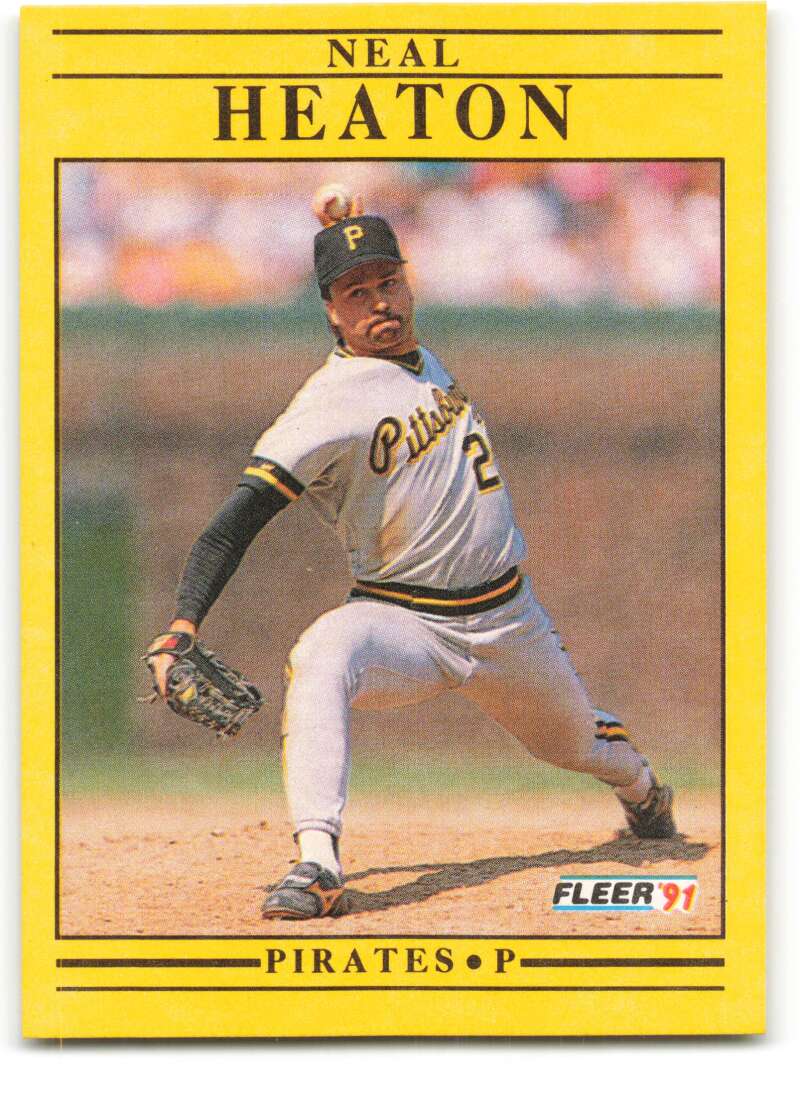 1991 Fleer Baseball #38 Neal Heaton Pittsburgh Pirates Image 1
