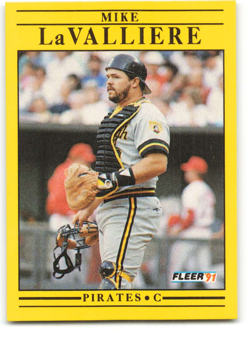 1991 Fleer Baseball #42 Mike LaValliere Pittsburgh Pirates Image 1