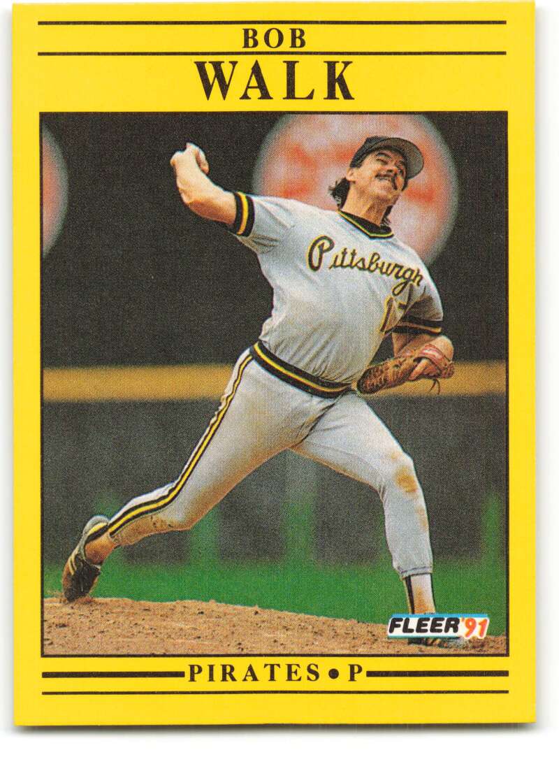 1991 Fleer Baseball #54 Bob Walk Pittsburgh Pirates Image 1