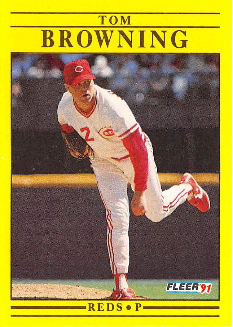 1991 Fleer Baseball #59 Tom Browning Cincinnati Reds Image 1