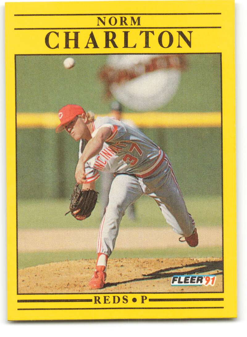 1991 Fleer Baseball #60 Norm Charlton Cincinnati Reds Image 1