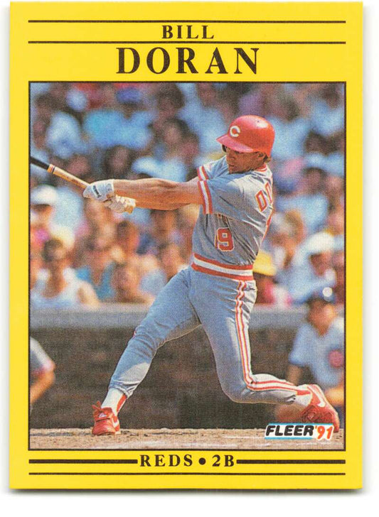 1991 Fleer Baseball #63 Bill Doran  Cincinnati Reds  Image 1