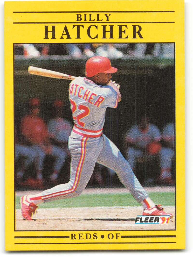 1991 Fleer Baseball #66 Billy Hatcher  Cincinnati Reds  Image 1