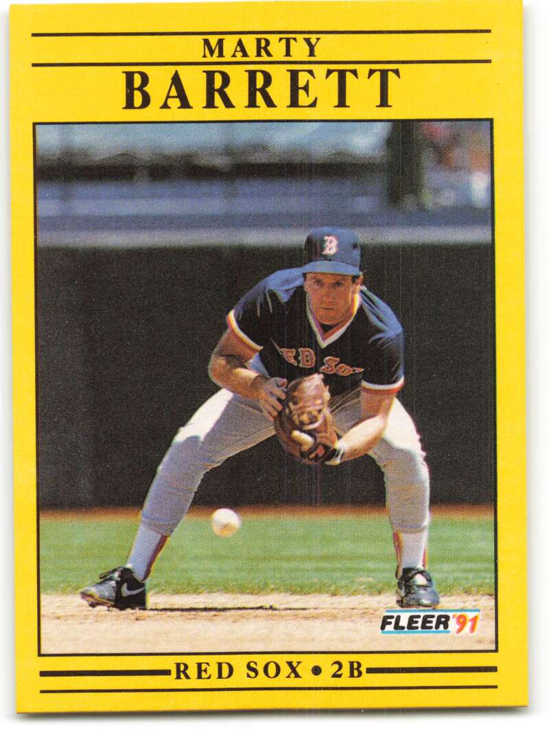 1991 Fleer Baseball #84 Marty Barrett Boston Red Sox Image 1