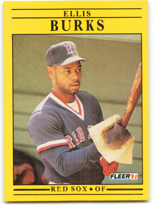 1991 Fleer Baseball #89 Ellis Burks  Boston Red Sox  Image 1