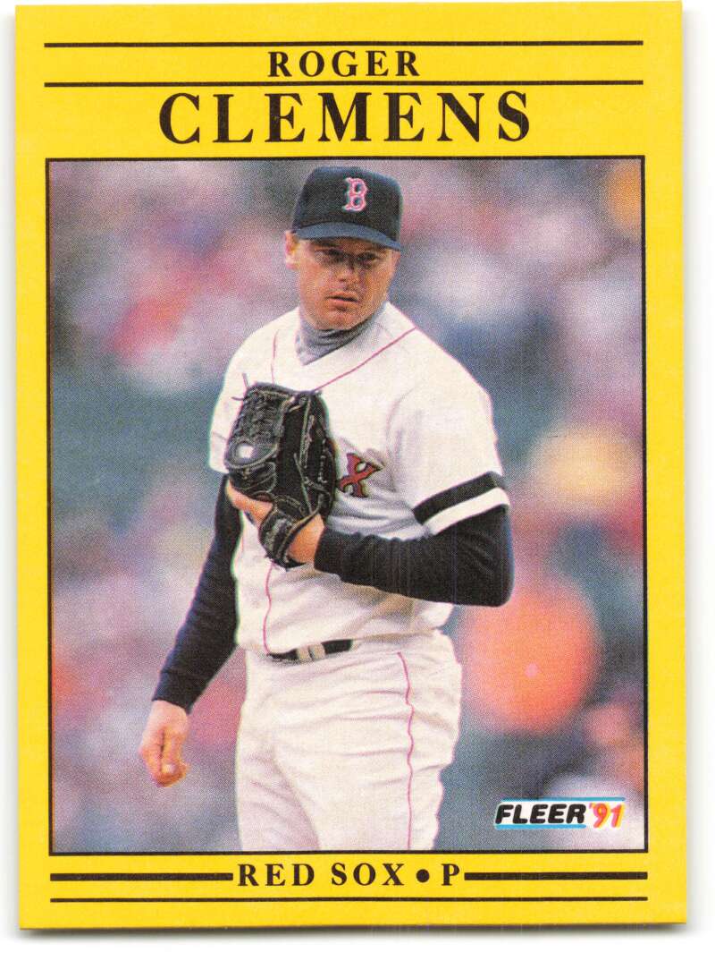 1991 Fleer Baseball #90 Roger Clemens Boston Red Sox Image 1