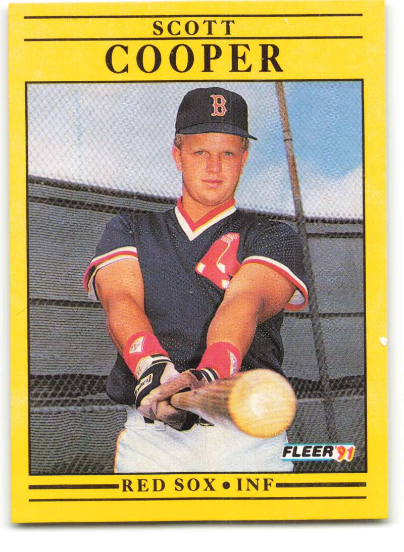 1991 Fleer Baseball #91 Scott Cooper Boston Red Sox Image 1