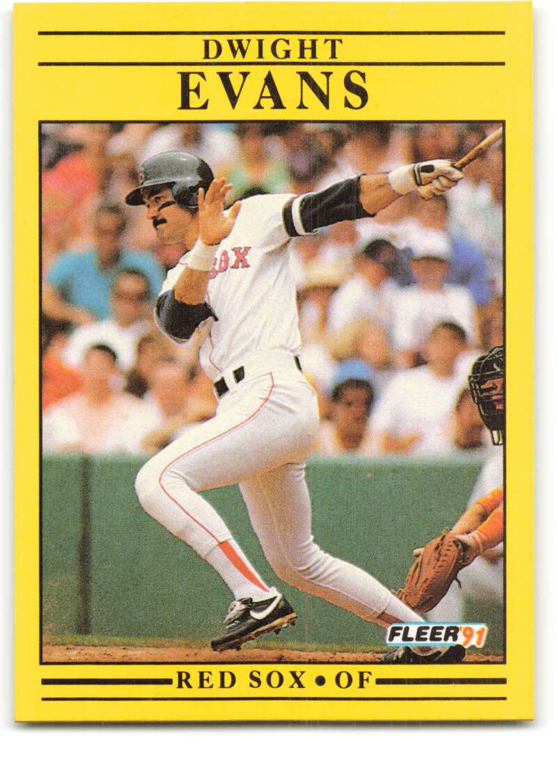 1991 Fleer Baseball #93 Dwight Evans Boston Red Sox Image 1
