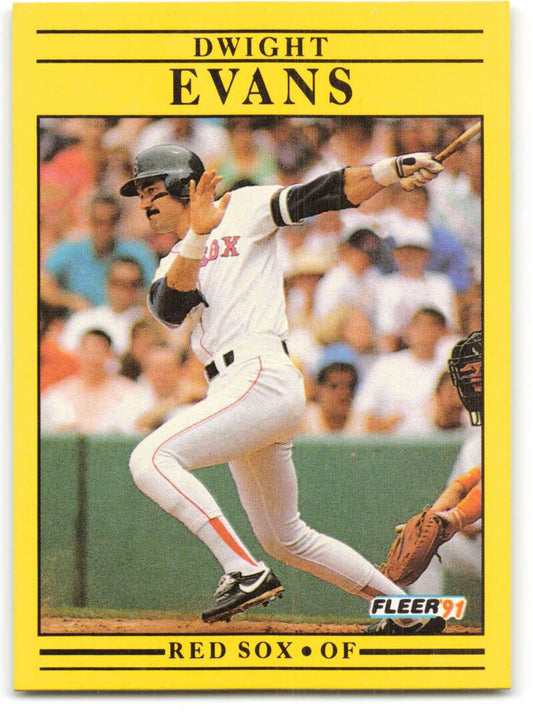 1991 Fleer Baseball #93 Dwight Evans  Boston Red Sox  Image 1