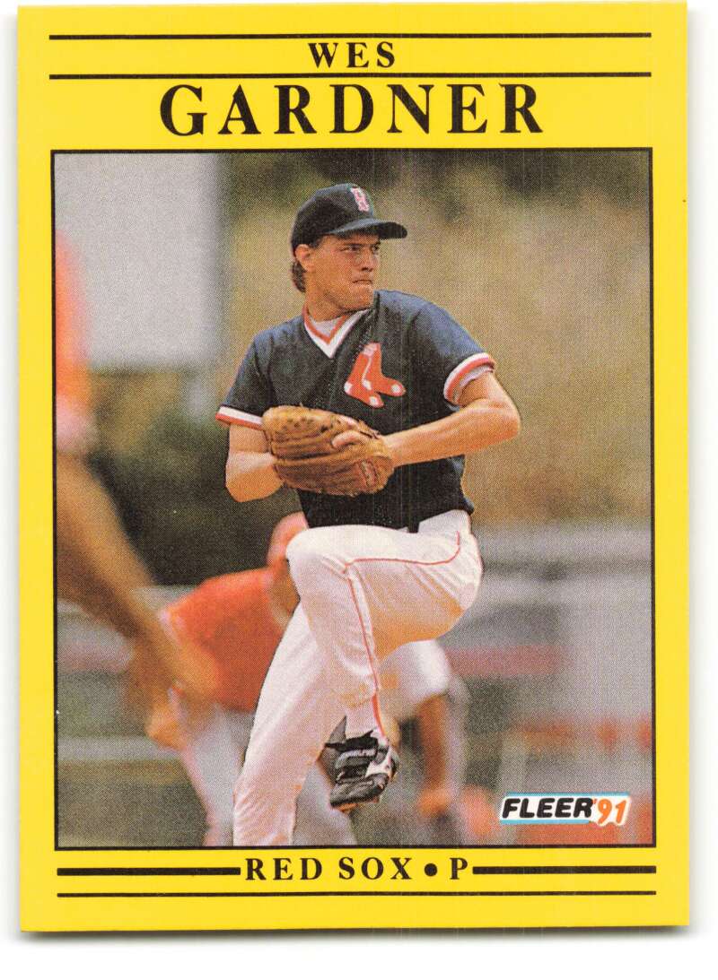 1991 Fleer Baseball #94 Wes Gardner Boston Red Sox Image 1