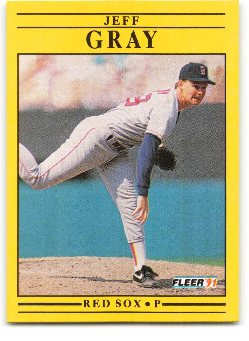 1991 Fleer Baseball #95 Jeff Gray RC Rookie Boston Red Sox Image 1