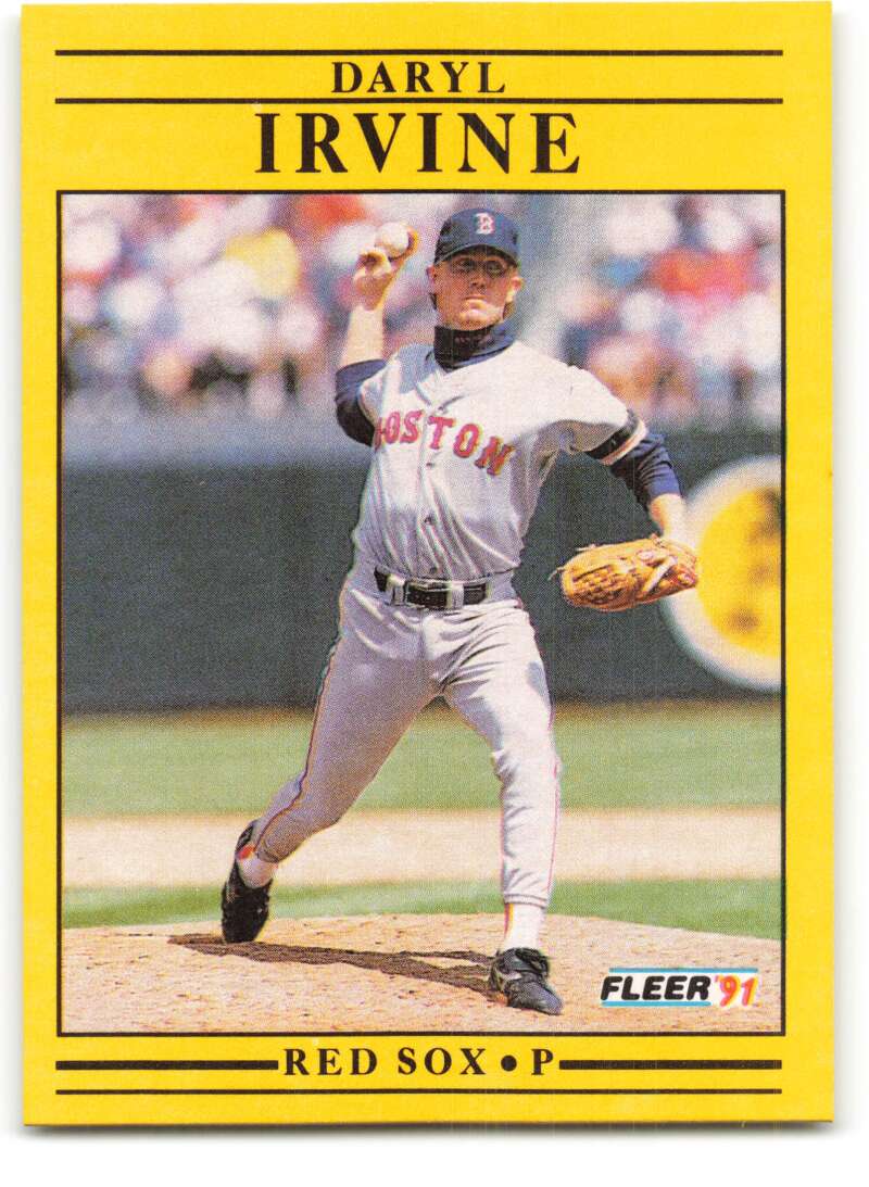 1991 Fleer Baseball #98 Daryl Irvine RC Rookie Boston Red Sox Image 1