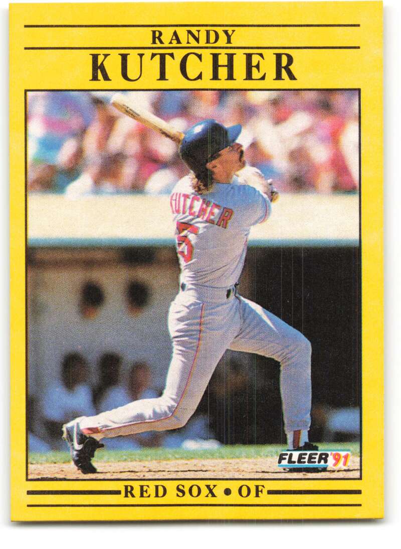 1991 Fleer Baseball #100 Randy Kutcher Boston Red Sox Image 1