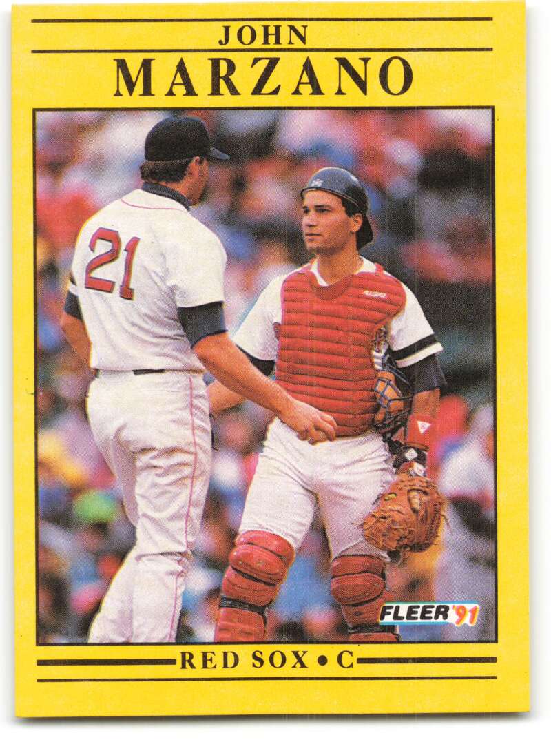 1991 Fleer Baseball #103 John Marzano Boston Red Sox Image 1