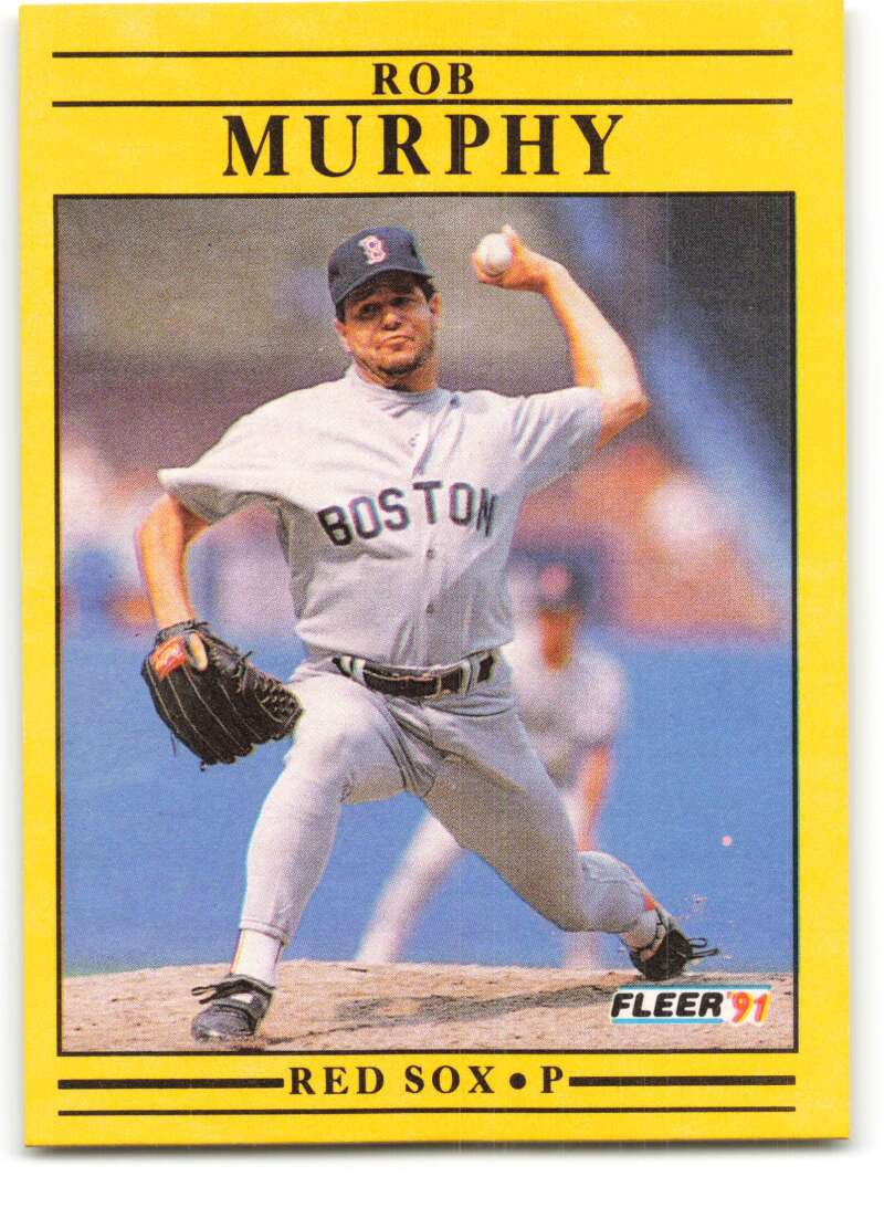 1991 Fleer Baseball #104 Rob Murphy Boston Red Sox Image 1