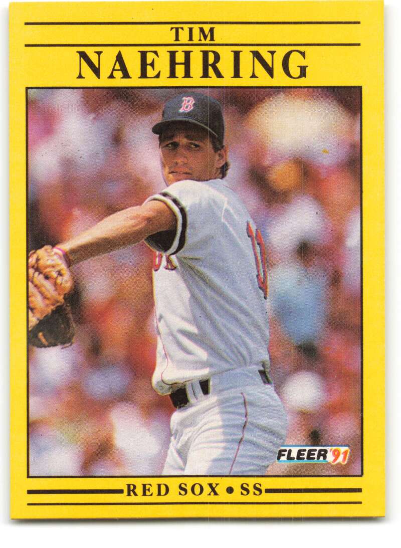 1991 Fleer Baseball #105 Tim Naehring Boston Red Sox Image 1