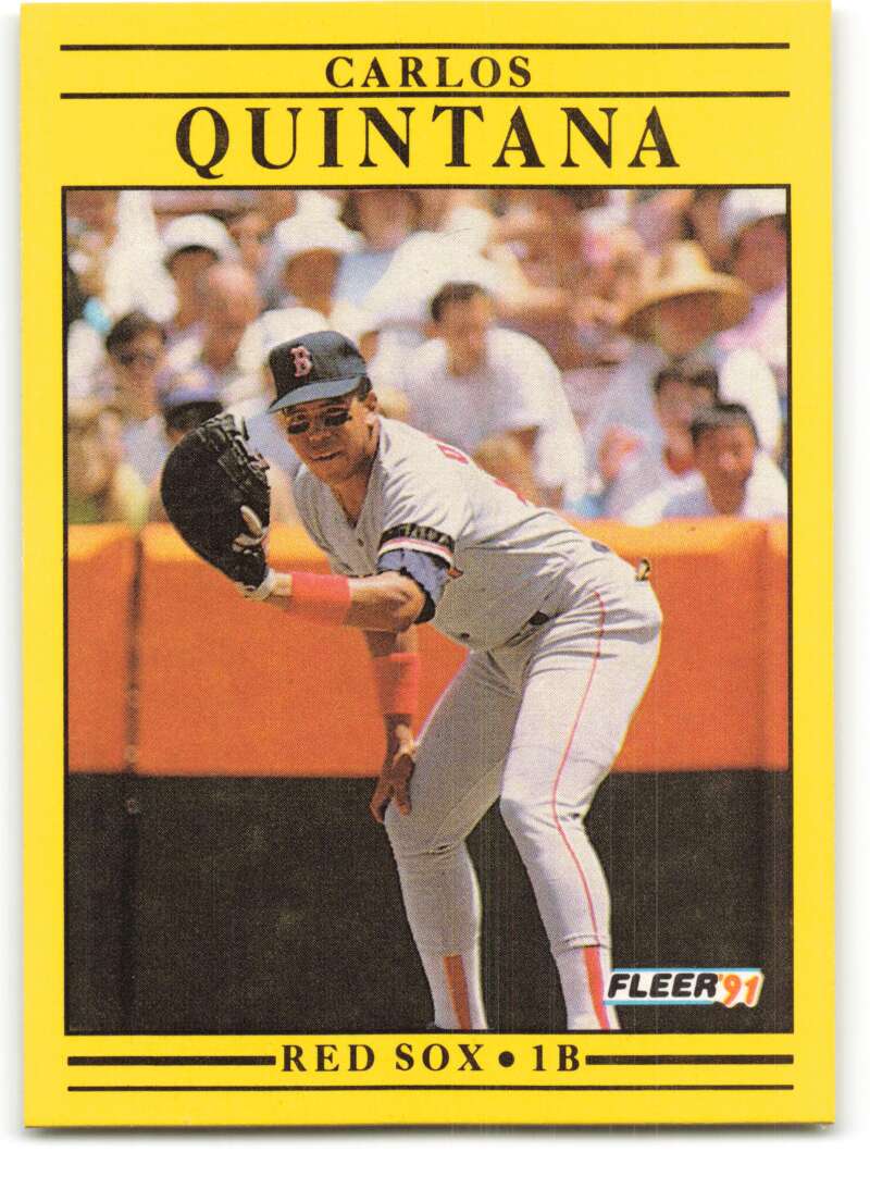 1991 Fleer Baseball #108 Carlos Quintana Boston Red Sox Image 1